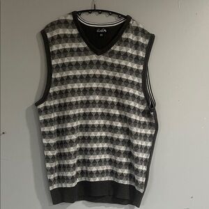 Men's Arnold Palmer Gray Patterned Sweater Vest Medium